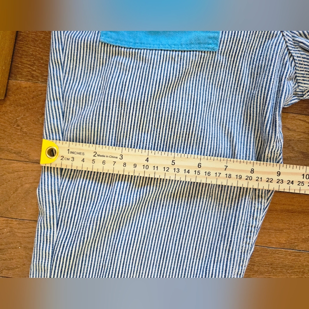 1960s Wranglers Colorblock Flare 26" Waist Women Pinstripe Denim Mod Retro Vtg - Picture 9 of 12